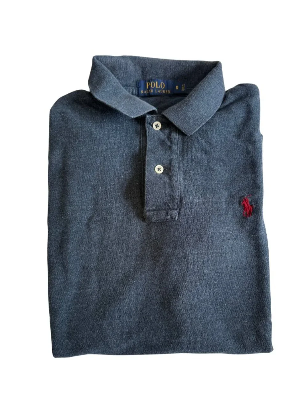 Polo Ralph Lauren Navy Blue Polo Shirt Red Pony - Small